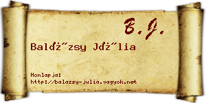 Balázsy Júlia névjegykártya