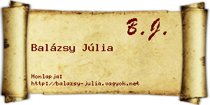 Balázsy Júlia névjegykártya