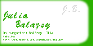 julia balazsy business card