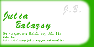 julia balazsy business card